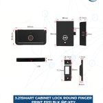3.21SMART CABINET LOCK ROUND FINGER PRINT F051 BLK @E-KEY.