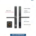 قفل سمارت الومنيوم اسود خارجى مع مسكة -C81-WP-BLK