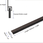 DOOR BOTTOM SEAL RUBBER LIGHT SHG1021B-100 BROWN.100CM(1METER)