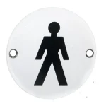ALU.SYMBOL PLATE MALE ROUND 1 PCS PLYBAG